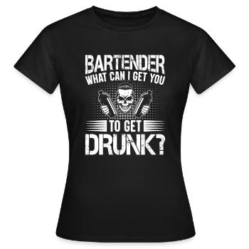 Serveuse Barman Serveur serveur - T-shirt Femme - noir - Devant - AI Model Female 172 dark (172cm)