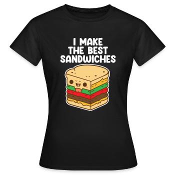 Sandwichs amusants pour les amateurs de sandwichs - T-shirt Femme - noir - Devant - AI Model Female 172 dark (172cm)