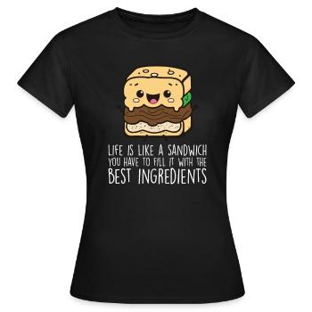 Sandwichs amusants pour les amateurs de sandwichs - T-shirt Femme - noir - Devant - AI Model Female 172 dark (172cm)