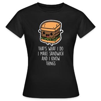 Sandwichs amusants pour les amateurs de sandwichs - T-shirt Femme - noir - Devant - AI Model Female 172 dark (172cm)