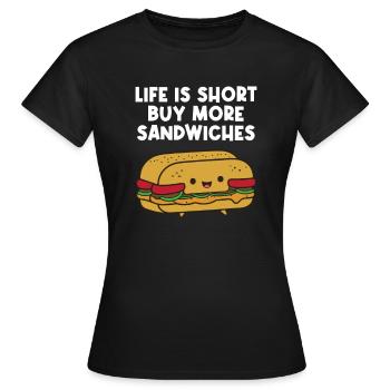 Sandwichs amusants pour les amateurs de sandwichs - T-shirt Femme - noir - Devant - AI Model Female 172 dark (172cm)