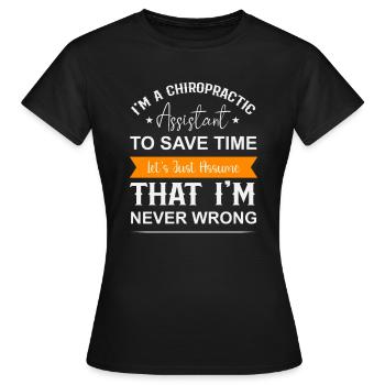 Chiropractor Massager Chiropractic Massage - Women's T-Shirt - black - Front - AI Model Female 172 dark (172cm)