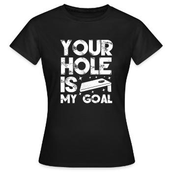 Drôle d’amoureux du joueur de Cornhole Game Lovers - T-shirt Femme - noir - Devant - AI Model Female 172 dark (172cm)