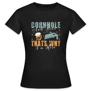 Drôle d’amoureux du joueur de Cornhole Game Lovers - T-shirt Femme - noir - Devant - AI Model Female 172 dark (172cm)