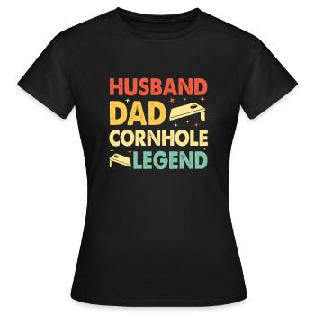 Drôle d’amoureux du joueur de Cornhole Game Lovers - T-shirt Femme - noir - Devant - AI Model Female 172 dark (172cm)