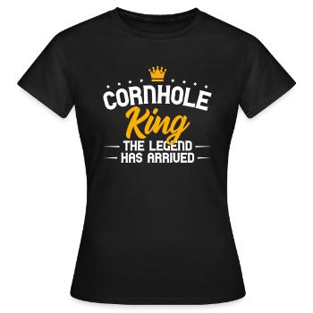 Drôle d’amoureux du joueur de Cornhole Game Lovers - T-shirt Femme - noir - Devant - AI Model Female 172 dark (172cm)