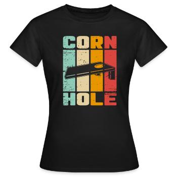 Drôle d’amoureux du joueur de Cornhole Game Lovers - T-shirt Femme - noir - Devant - AI Model Female 172 dark (172cm)