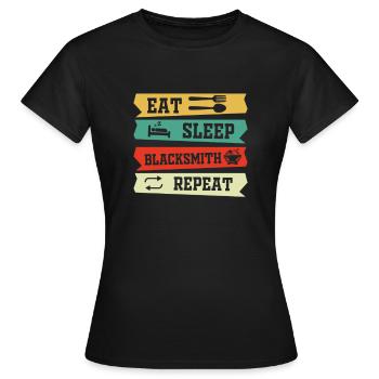 Schmied Metallstampfer Stahlarbeiter Schmiede - Frauen T-Shirt - Schwarz - Vorne - AI Model Female 172 dark (172cm)