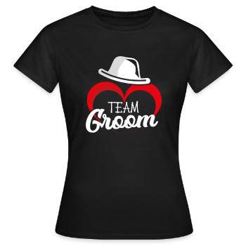 Matching Bride & Groom Wedding Groom - Women's T-Shirt - black - Front - AI Model Female 172 dark (172cm)