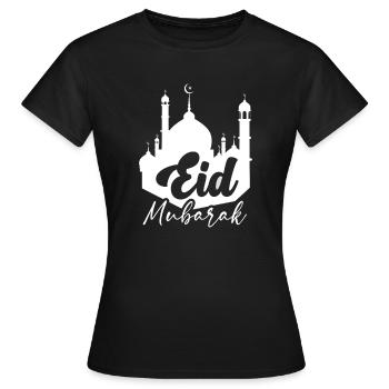 Frohes Eid Mubarak Muslim Eid al Fitr Eid al Adha - Frauen T-Shirt - Schwarz - Vorne - AI Model Female 172 dark (172cm)