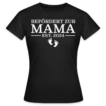Befördert zur Mama 2024 Werdende Mutter Geschenk - Frauen T-Shirt - Schwarz - Vorne - AI Model Female 172 dark (172cm)