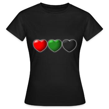 Martinique coeur couleurs drapeau - T-shirt Femme - noir - Devant - AI Model Female 172 dark (172cm)