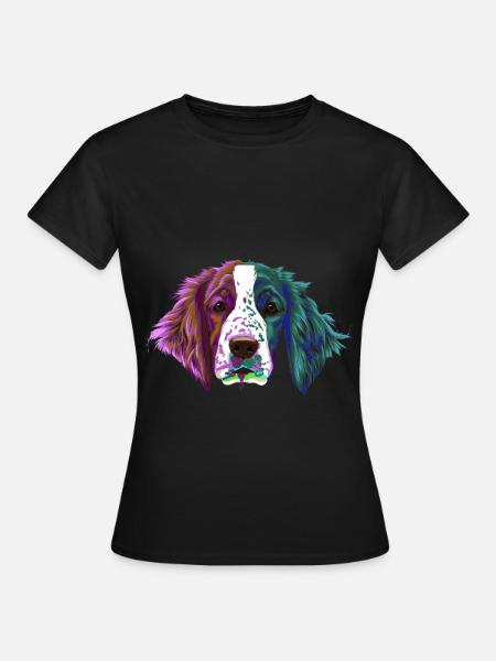Splash Welsh Springer Spaniel chien - T-shirt Femme - noir