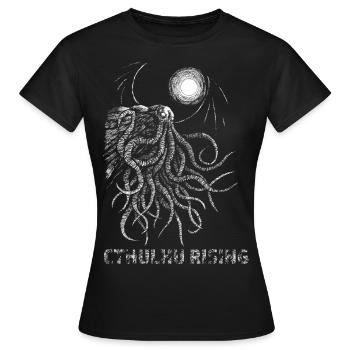 CTHULHU STEIGT - Frauen T-Shirt - Schwarz - Vorne - AI Model Female 172 dark (172cm)