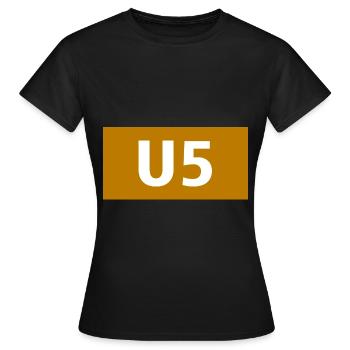 UBahn Line Munich U5 Gift Transport Public Transport - Women's T-Shirt - black - Front - AI Model Female 172 dark (172cm)