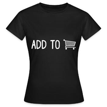 Online Einkaufen - Frauen T-Shirt - Schwarz - Vorne - AI Model Female 172 dark (172cm)