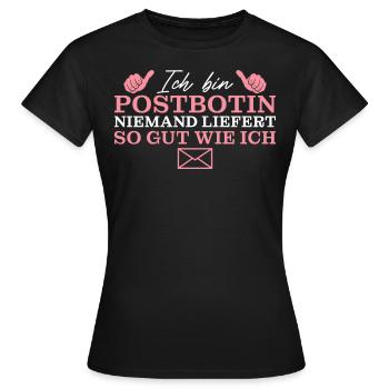 Post Mitarbeiterin Paketdienst Humor Postbotin - Frauen T-Shirt - Schwarz - Vorne - AI Model Female 172 dark (172cm)