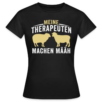 meine therapeuten machen määh - Frauen T-Shirt - Schwarz - Vorne - AI Model Female 172 dark (172cm)