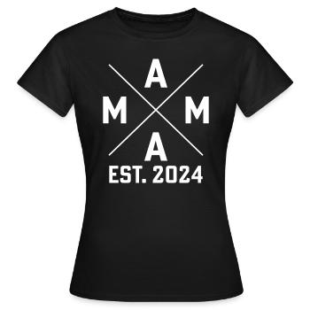 Maman est. 2024 - T-shirt Femme - noir - Devant - AI Model Female 172 dark (172cm)