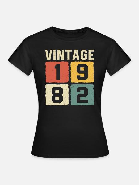 Millésime 1982 Né en 1982 - T-shirt Femme - noir