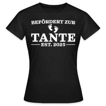Befördert zur Tante 2025 Babyparty - Frauen T-Shirt - Schwarz - Vorne - AI Model Female 172 dark (172cm)