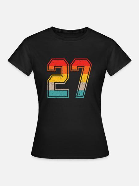 27 Jahre Retro Trikot Nummer 27 T-shirt Nummer 27 - Frauen T-Shirt - Schwarz