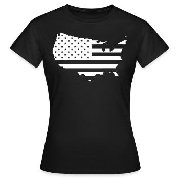 ÉTATS-UNIS Drapeau Contour symbole - T-shirt Femme - noir - Devant - AI Model Female 172 dark (172cm)