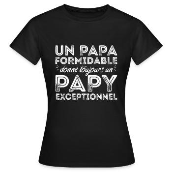 Papy exceptionnel ! - T-shirt Femme - noir - Devant - AI Model Female 172 dark (172cm)