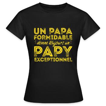 Papy exceptionnel ! - T-shirt Femme - noir - Devant - AI Model Female 172 dark (172cm)
