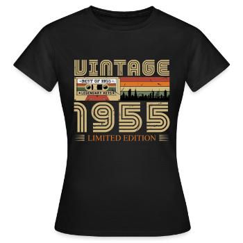 1955 Birthday 1955 Vintage Birthday 1955 - Women's T-Shirt - black - Front - AI Model Female 172 dark (172cm)