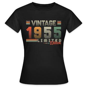 1955 Birthday 1955 Vintage Birthday 1955 - Women's T-Shirt - black - Front - AI Model Female 172 dark (172cm)