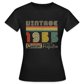 1955 Birthday 1955 Vintage Birthday 1955 - Women's T-Shirt - black - Front - AI Model Female 172 dark (172cm)