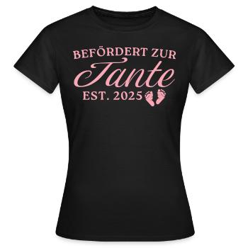 Befördert zur Tante 2025 - Frauen T-Shirt - Schwarz - Vorne - AI Model Female 172 dark (172cm)