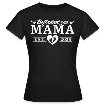 Werdende Mutter Befördert zur Mama 2025 - Frauen T-Shirt - Schwarz - Vorne - AI Model Female 172 dark (172cm)