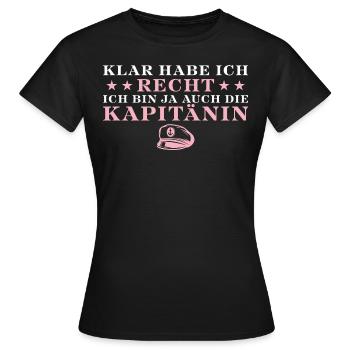 Kapitänin Klar habe ich recht Seglerin - Frauen T-Shirt - Schwarz - Vorne - AI Model Female 172 dark (172cm)