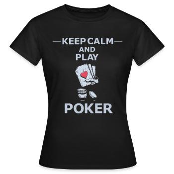 Jeu de poker Texas Hold'em jeu de cartes - T-shirt Femme - noir - Devant - AI Model Female 172 dark (172cm)