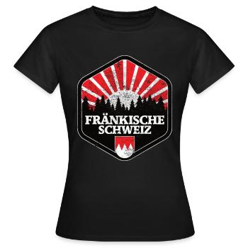 Fränkische Schweiz Geschenkidee Franke Oberfranken - Frauen T-Shirt - Schwarz - Vorne - AI Model Female 172 dark (172cm)