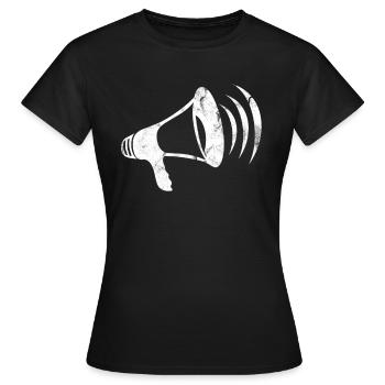 Megaphon I Megafon Shirt I Musiker DJ Tontechniker - Frauen T-Shirt - Schwarz - Vorne - AI Model Female 172 dark (172cm)