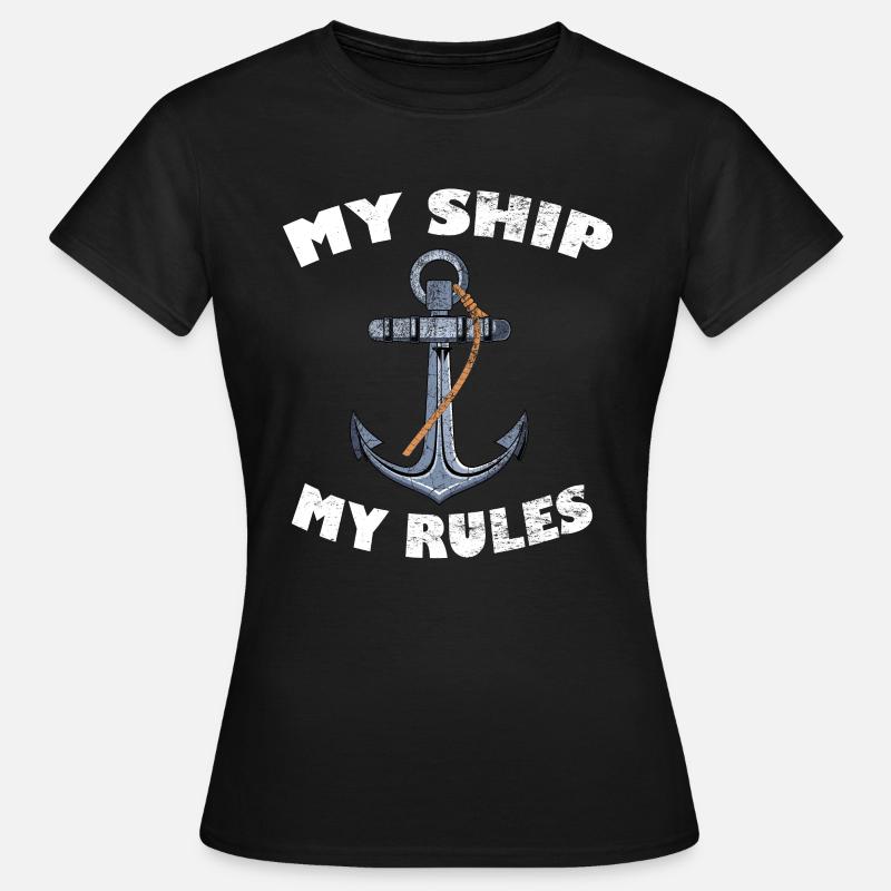 Sailing captain sailor ship gift - Women's T-Shirt - black