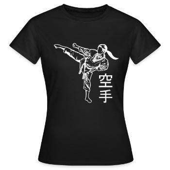 karate - Women's T-Shirt - black - Front - AI Model Female 172 dark (172cm)