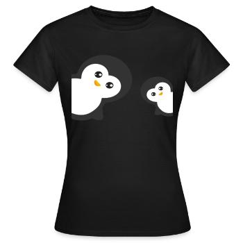 manchot - T-shirt Femme - noir - Devant - AI Model Female 172 dark (172cm)