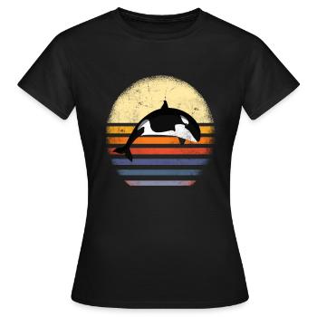 Orques épaulards bien-être animal cadeau d'épaulards - T-shirt Femme - noir - Devant - AI Model Female 172 dark (172cm)