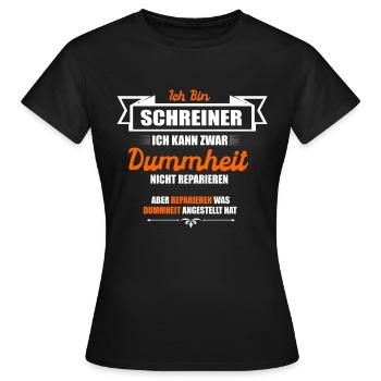 Schreiner - Frauen T-Shirt - Schwarz - Vorne - AI Model Female 172 dark (172cm)