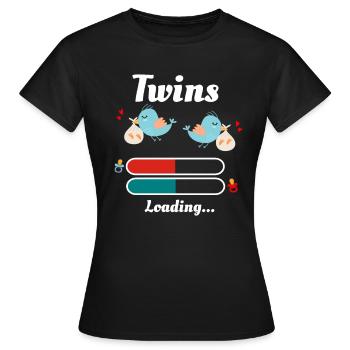 twins - Women's T-Shirt - black - Front - AI Model Female 172 dark (172cm)