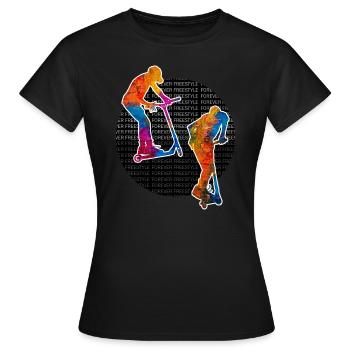 trottinette freestyle - T-shirt Femme - noir - Devant - AI Model Female 172 dark (172cm)