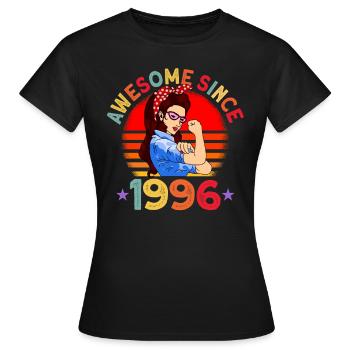 Awesome since 1996 Frauen 26. Geburtstag Geschenk - Frauen T-Shirt - Schwarz - Vorne - AI Model Female 172 dark (172cm)