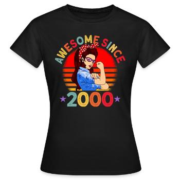 Awesome since 2000 Frauen 22. geburtstag Geschenk - Frauen T-Shirt - Schwarz - Vorne - AI Model Female 172 dark (172cm)
