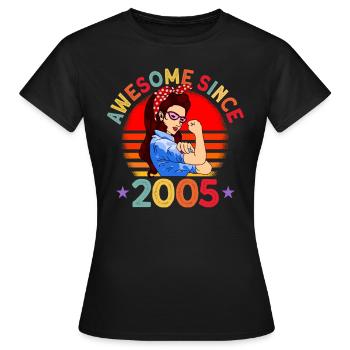 Awesome since 2005 Frauen 17. Geburtstag Geschenk - Frauen T-Shirt - Schwarz - Vorne - AI Model Female 172 dark (172cm)