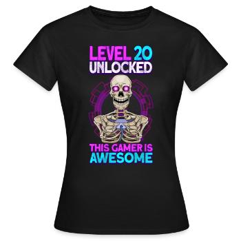 jeu de joueur 20e anniversaire jeux vidéo de jeu - T-shirt Femme - noir - Devant - AI Model Female 172 dark (172cm)