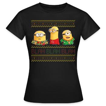 Minions Ugly X-mas Blah - Women's T-Shirt - black - Front - AI Model Female 172 dark (172cm)